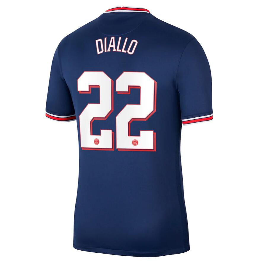 2021/22 Maillot PSG Domicile Cup Home Kit Soccer Jersey Diallo 22 printing